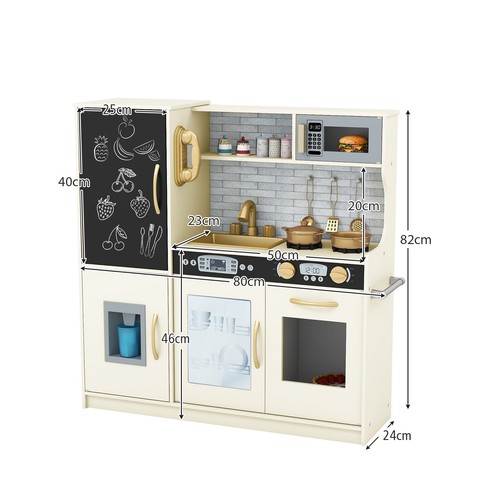 Gymax wooden play kitchen kids - wooden,