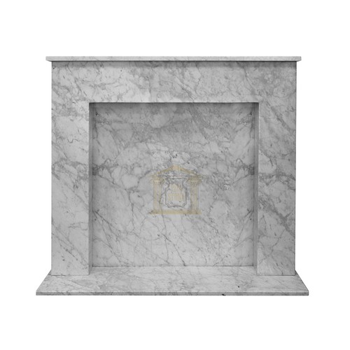 Carrara honed marble fireplace - marble,
