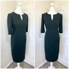 Hobbs Dark Green Pencil Dress Size 14 - A3736