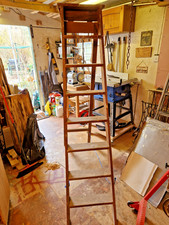 Vintage wooden ladder 6ft 3in - wooden,