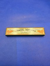 Vintage Perry And Co Set Of 3 Stencil Cutters With Original Box Made In England 