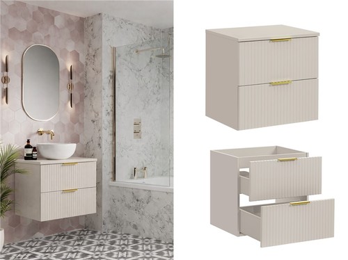 Fluted vanity sink - vanity, unit