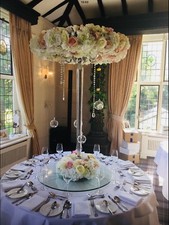 Wedding table centrepiece  HIRE ONLY - flowers bride halo of flowers event party