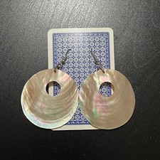 y2k shell earring mother of pearl round vintage retro boho 90s 2000s