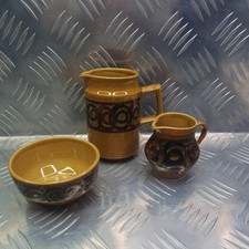 Vintage Brixham Pottery Glazed Milk Jug-Cream Jug & Sugar Bowl (RR)