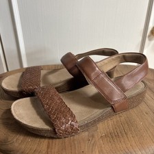 Ladies HOTTER HAVEN Brown Leather Touch Close Sandals Size UK 6.5 STD