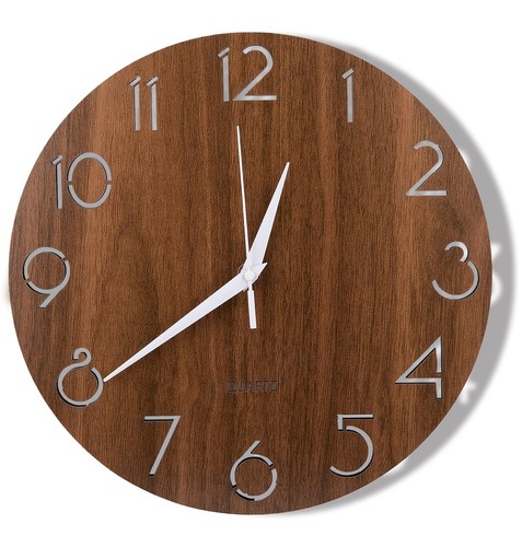 Rustic wooden wall clock - wall,
