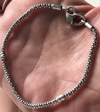 Pandora Moments Sterling silver Studded Heart Clasp Chain Bracelet - 20cm