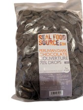 Peruvian 70% Dark Chocolate Couverture Drops (1kg). Best Before Date 10/24