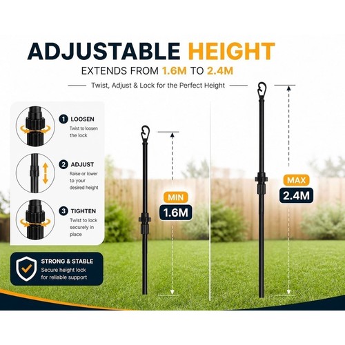 Heavy duty extendable - duty, 2.4m