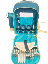 Polar Gear 4 Persons Picnic Backpack with Picnic Blanket+Insulated bottle Holder