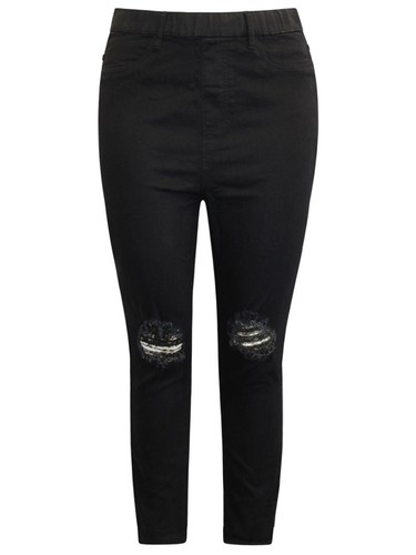 Ladies black distressed - black,