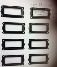 8 Vintage Type Black Metal Drawer Haberdashery File CardFrame LabeL Holder Draw