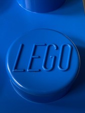 LEGO Storage Brick 8 Knobs Blue Stackable Box + Lego Assortment