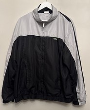 Men's Vintage Retro Lacoste Casual Tracksuit Top Jacket Zip Pockets Large