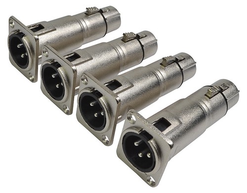 Through panel connector male - through,