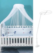 White Bed Net Holder Stand Iron Canopy Holder Rack  Baby Crib Cot