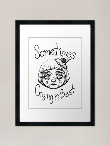 Sally sad clown framed - sally,