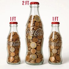 2FT Giant Coca Cola Money Bottle Plastic Bottle Saving Coin Piggy Bank Uk
