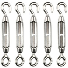 M4 Stainless Steel Turnbuckle Hook and Eye Wire Cable Rope Tensioner Strainer 5x