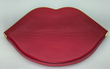 Lulu Guinness red leather lips