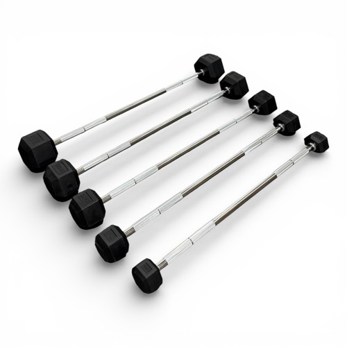 Hex rubber fixed barbell 10kg - hex,