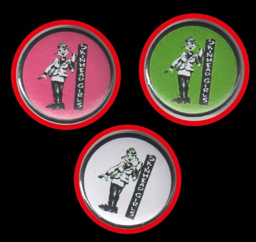 Skinhead girls button - skinhead, girls"button"