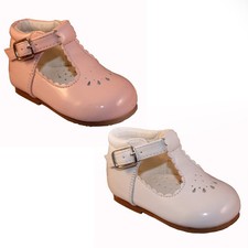 BABY GIRLS T BAR SHOES WHITE