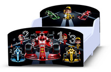 FORMULA 1 CAR BED Boys Kids Toddler Junior Bed Frame + Mattress 70x160 cm 2-8Y