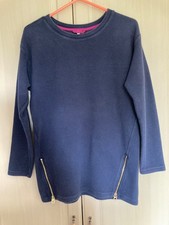 Ladies Joules thick Milton ribbed navy jumper with zip detail size 14