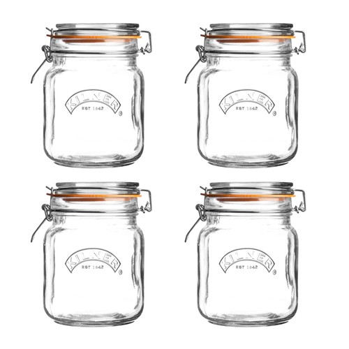 Square clip top jar set - square,