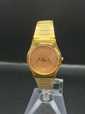 RUNNING Vintage Bulova Masonic Datejust Watch #92B52 German Movement New Battery