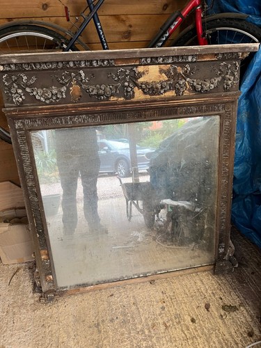 Antique edwardian overmantle - antique,