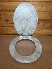 Angel Shield Toilet Seat Molded Wood Toilet Seat- Grey Marble K9