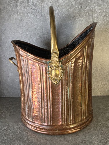 Antique coal scuttle - coal,