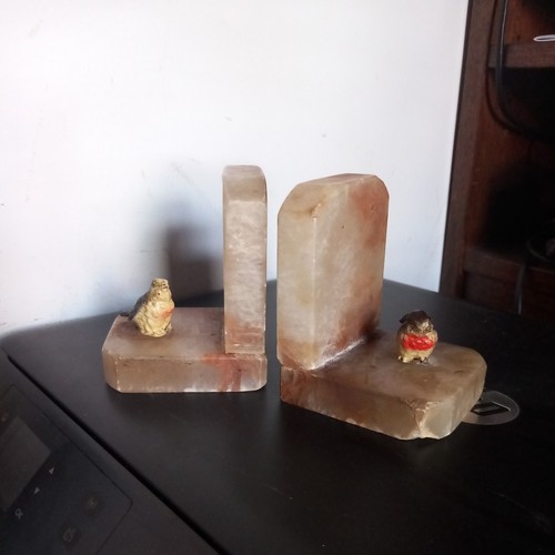 Antique robin birds book ends - book,