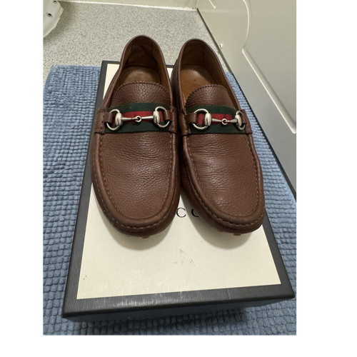 Gucci brown leather horsebit - brown,