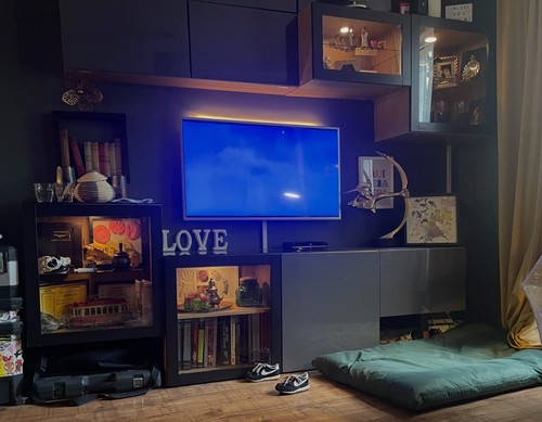 Ikea besta unit white with - tv,
