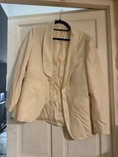 Charles Tyrwhitt White Cream Smart Party Wedding formal Dinner blazer Jacket 36S