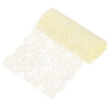 5-Yard 5.9 Inch Wide Elastic Lace Fabric, Ribbon Stretchy Trim Cream White