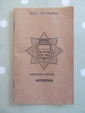 VINTAGE WEST SUSSEX FIRE BRIGADE INSPECTING OFFICERS VINTAGE NOTEBOOK - UNUSED
