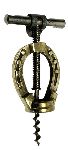 Old horseshoe corkscrew iron - old,