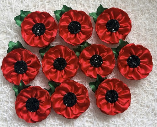 Set red poppies - set, 10