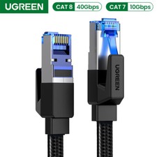 Ugreen Cat8 Cat7 Ethernet Flat Braided Cable RJ45 40Gbps Network Lan Cord .5m-5m