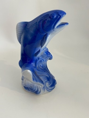 Vintage leaping trout ceramic - trout,