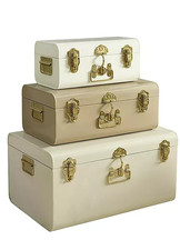 3x Freemans Home Multi Colour Decorative Storage Trunks SxMxL With Lockable Lids