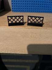 Vintage Lego Black 2x4 Lattice Fence Panel Castle Train Town Parts X2 Lot 3185