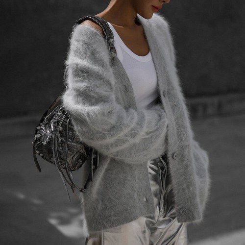 Womens fluffy fur knitted - uk,
