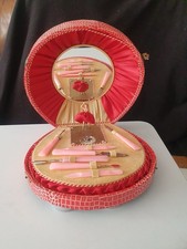 1950s German ballerina music box manicure set