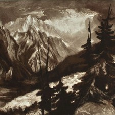 William Turner after The Source of the Arveron Landscape Mountains Lithograph 1858